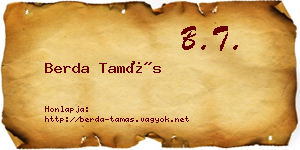 Berda Tamás névjegykártya