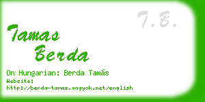 tamas berda business card
